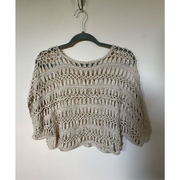 Sans Souci tan knit top - Picture 1 of 3